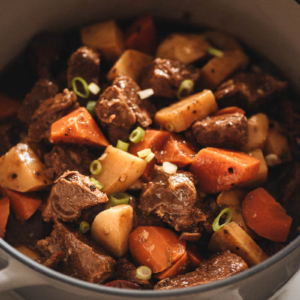 Chinese beef stew close up