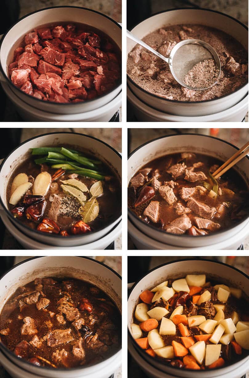 Chinese beef stew cooking steps