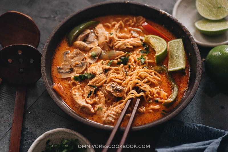 Homemade Thai peanut butter ramen