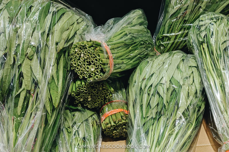 Water spinach in Asian market