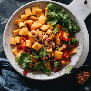 Mango salad close up
