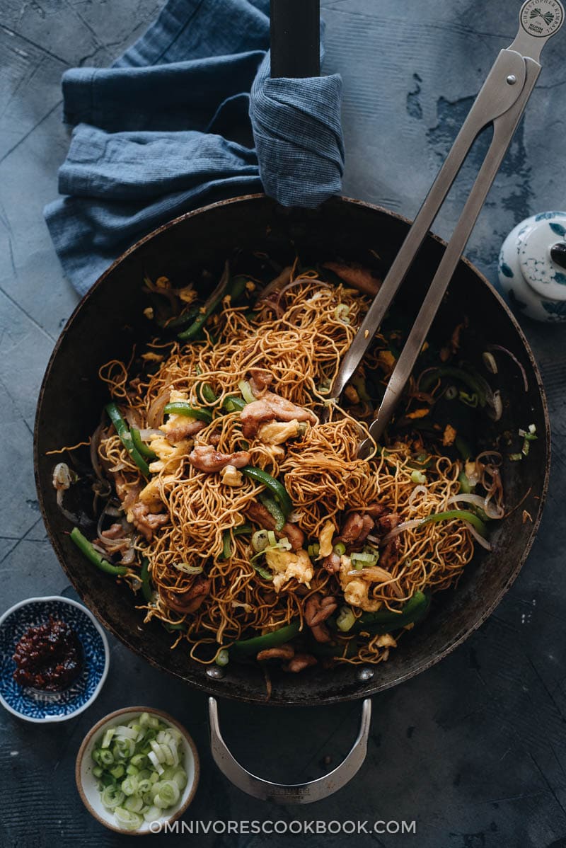 Hokkien noodles in a pan