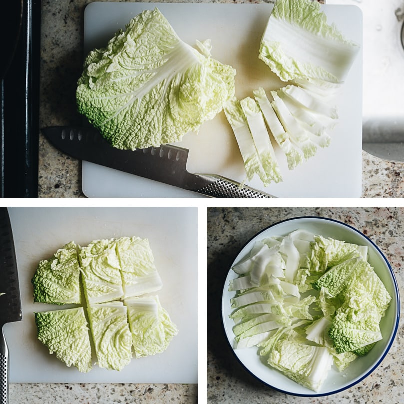 How to cut napa cabbage