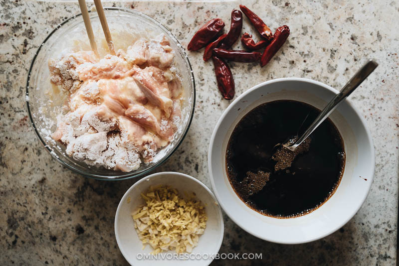 Homemade General Tso’s Chicken ingredients