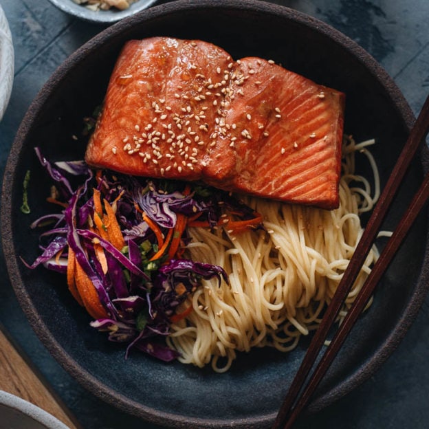 30Minute Salmon Noodle Bowl with Coleslaw Omnivore's Cookbook