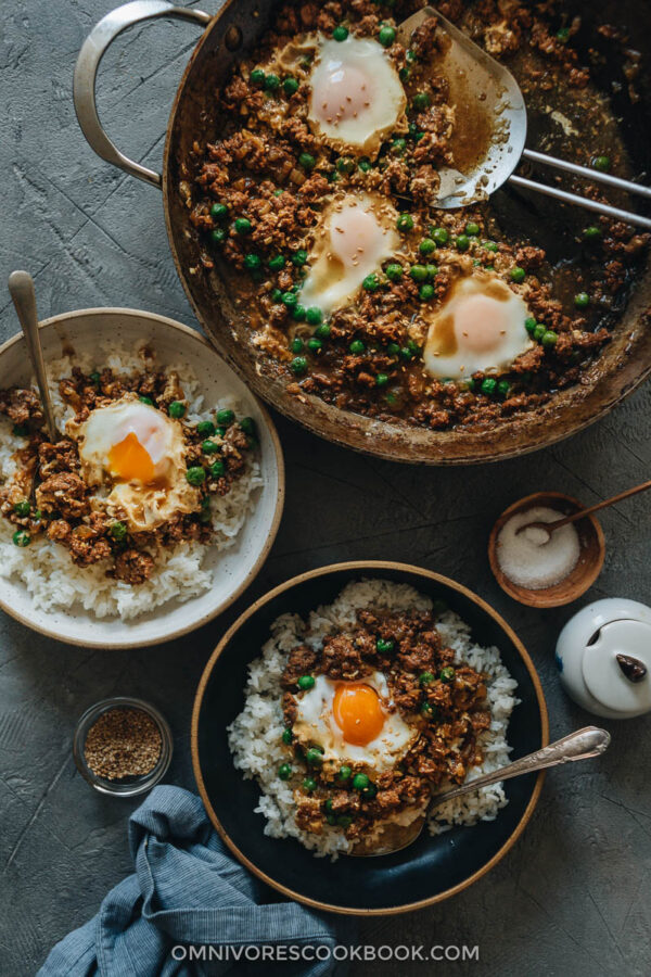 Cantonese Ground Beef Rice and Eggs (窝蛋牛肉) - Omnivore's Cookbook