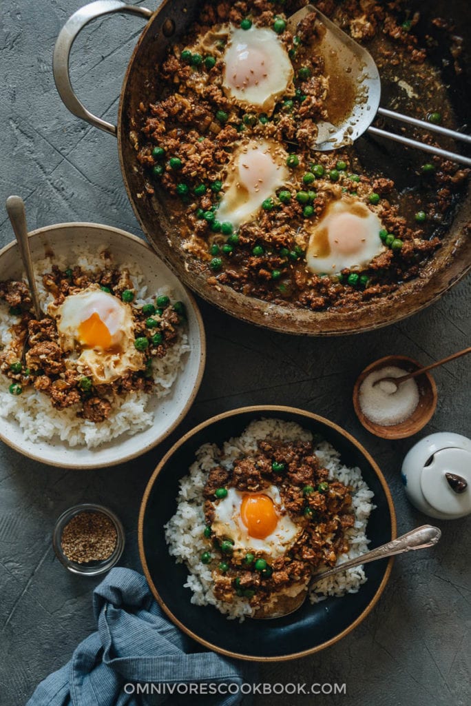 Cantonese Ground Beef Rice and Eggs (窝蛋牛肉) - Omnivore's Cookbook