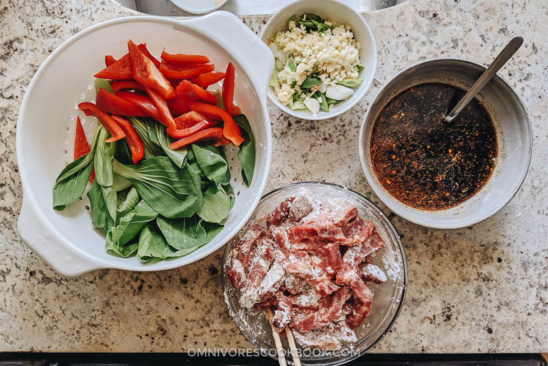 Prep for ginger beef