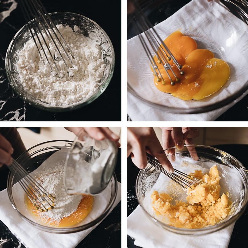 Mooncake custard filling process step-by-step - preparing eggs