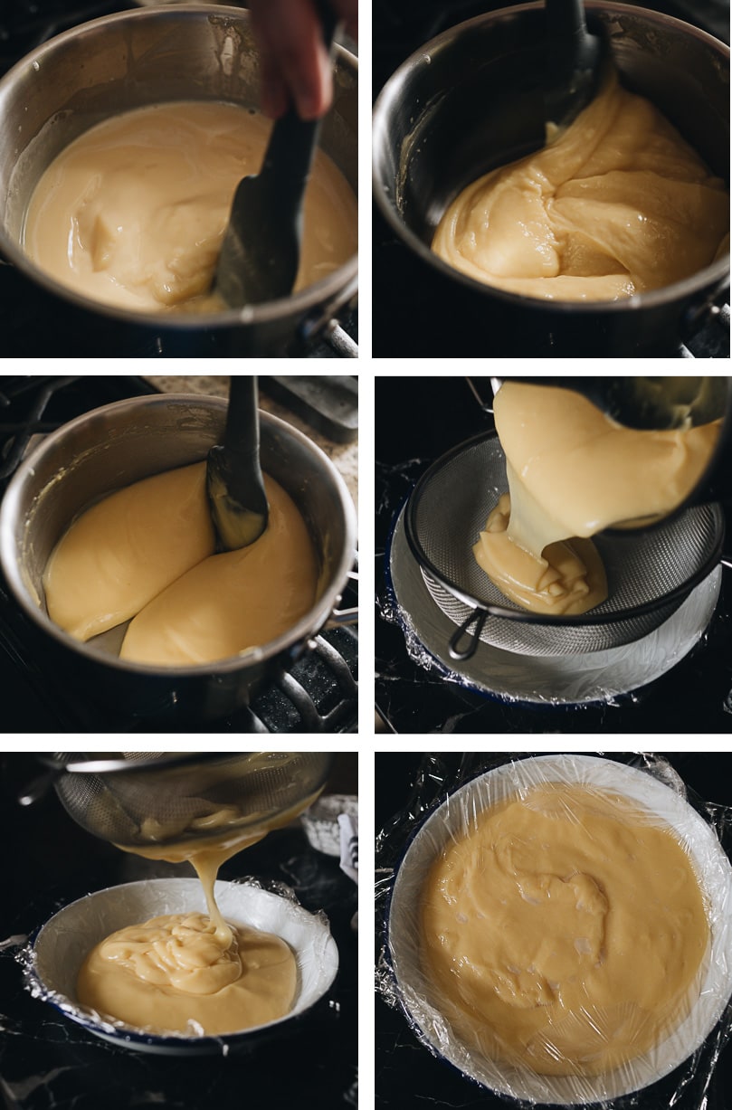 Mooncake custard filling process step-by-step - thickening custard