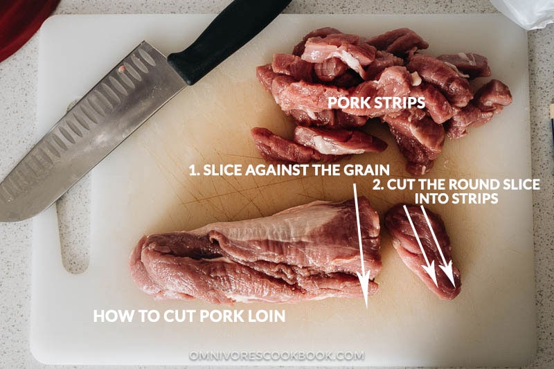 How to cut pork for stir fry