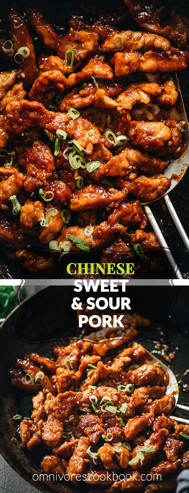 Sweet and Sour Pork (糖醋里脊) | Introducing the authentic Chinese sweet and sour pork made with lightly battered pork, pan-fried until crispy, juicy, and tender, then tossed in a fragrant sticky sauce with a perfectly balanced sweet and sour taste. It’s super easy to make and tastes way better than takeout! {Gluten-free Adaptable}