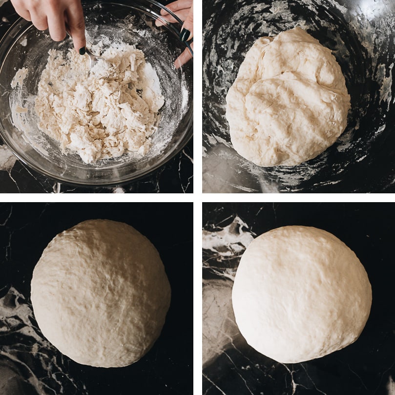 Chinese chive dumplings dough prepping step-by-step