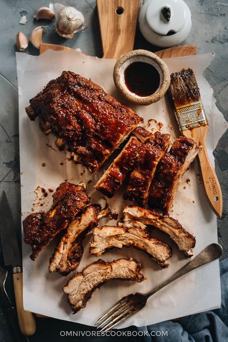 Instant pot pork ribs with homemade BBQ sauce
