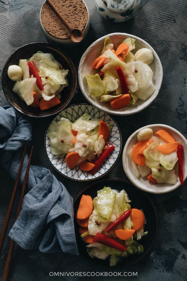 Chinese Pickled Cabbage (A Quick Pickle Recipe) - Omnivore's Cookbook