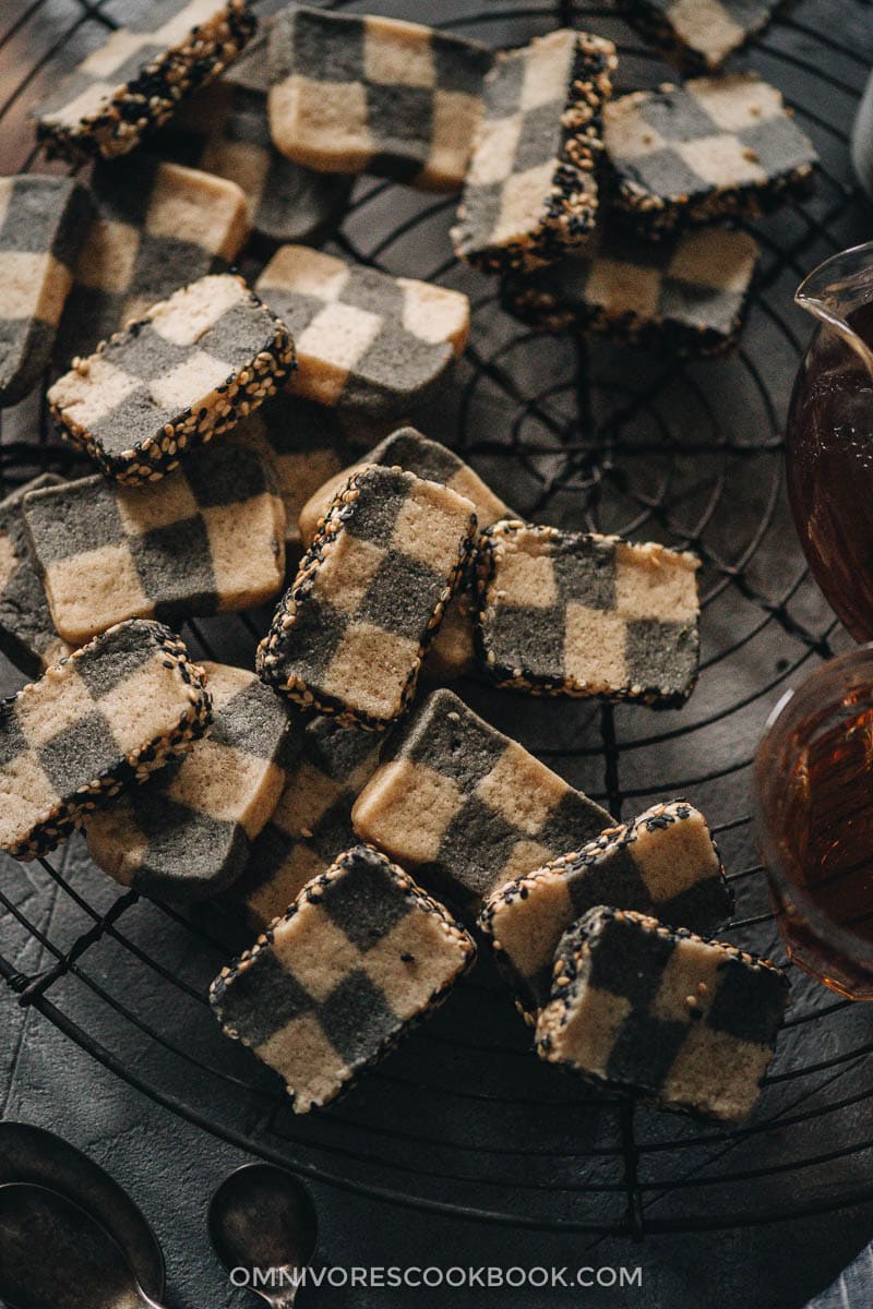 Homemade sesame cookies close-up