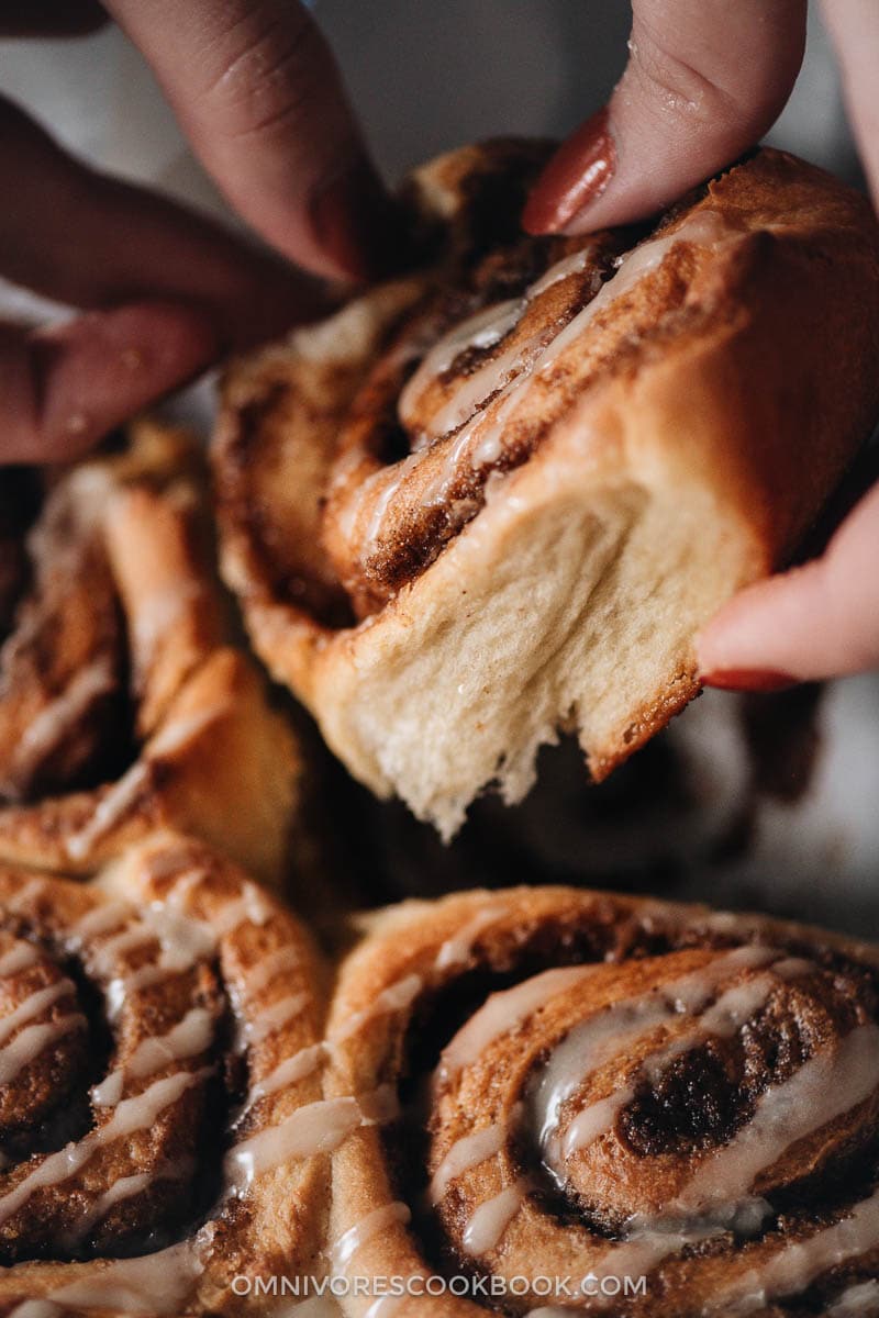 Soft cinnamon rolls close-up