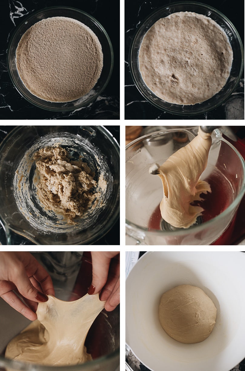 Prepare dough for homemade cinnamon rolls