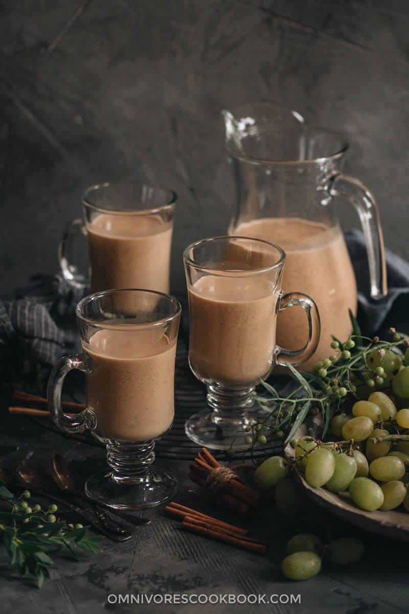 Homemade peanut butter eggnog milk tea