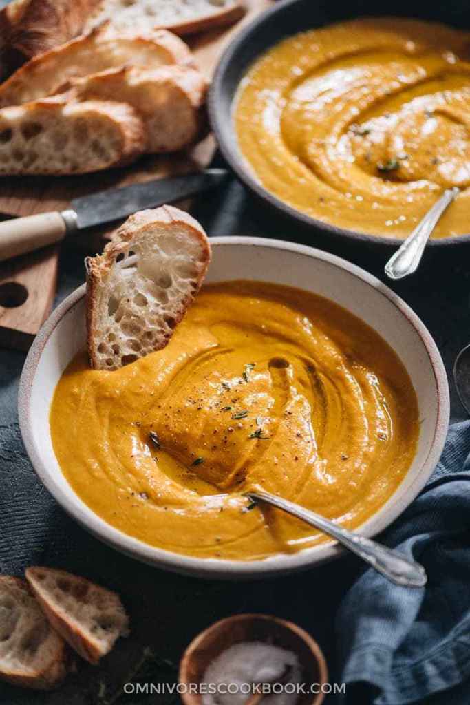 Asian-Inspired Thanksgiving Recipes | Roasted Kabocha Squash Soup