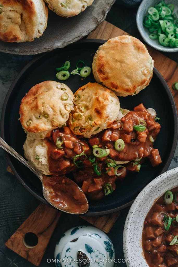 Asian-Inspired Thanksgiving Recipes | Scallion Biscuits And Char Siu Gravy