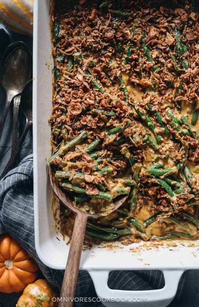 Asian-Inspired Thanksgiving Recipes | Vegan Curried Green Bean Casserole