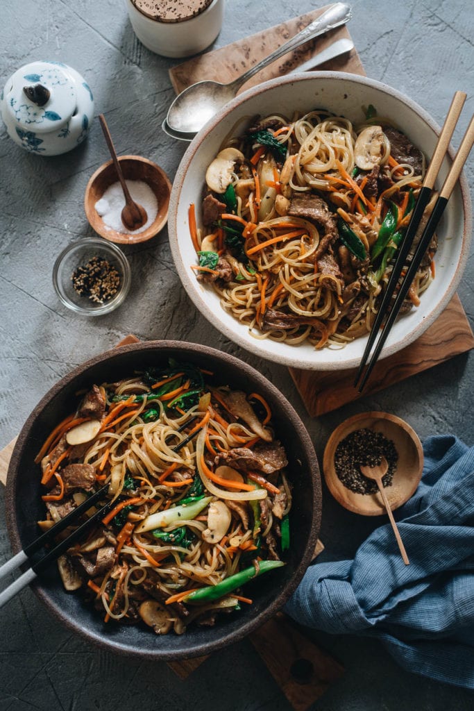 Japchae (Korean Sweet Potato Noodles) - Omnivore's Cookbook