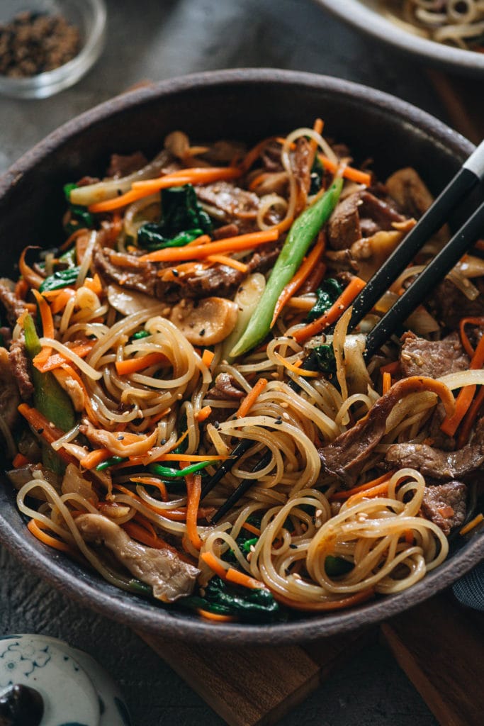 Japchae (Korean Sweet Potato Noodles) - Omnivore's Cookbook