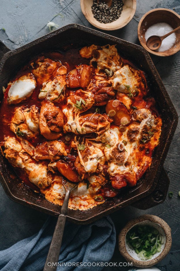 Korean Fire Chicken (Cheese Buldak) - Omnivore's Cookbook