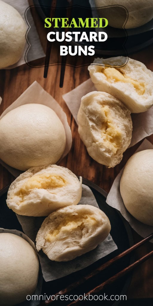 Chinese Steamed Custard Buns (nai wong bao, 奶黄包) - Omnivore's Cookbook