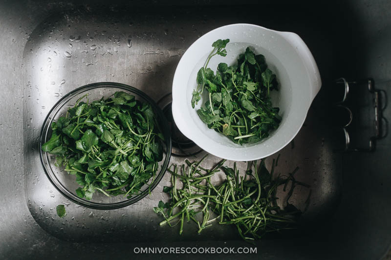 How to prepare watercress for cooking