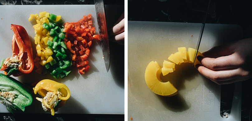 How to cut veggies for fried rice
