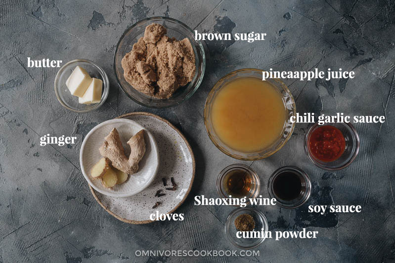 Ingredients for pineapple glaze