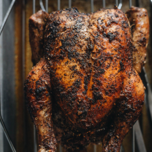 Sichuan Roasted Whole Chicken | This recipe yields an extremely juicy and tender bird with a rich flavor and crispy skin. The chicken is rubbed with Sichuan peppercorn salt, stuffed with fresh aromatics, and oven roasted to perfection. Make this the centerpiece for your next holiday gathering or dinner party and impress everyone! {Gluten-Free adaptable}