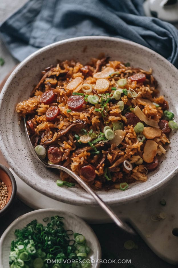 Instant Pot Chinese Sausage Rice Omnivore's Cookbook