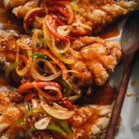 Fried fish with sweet and sour sauce