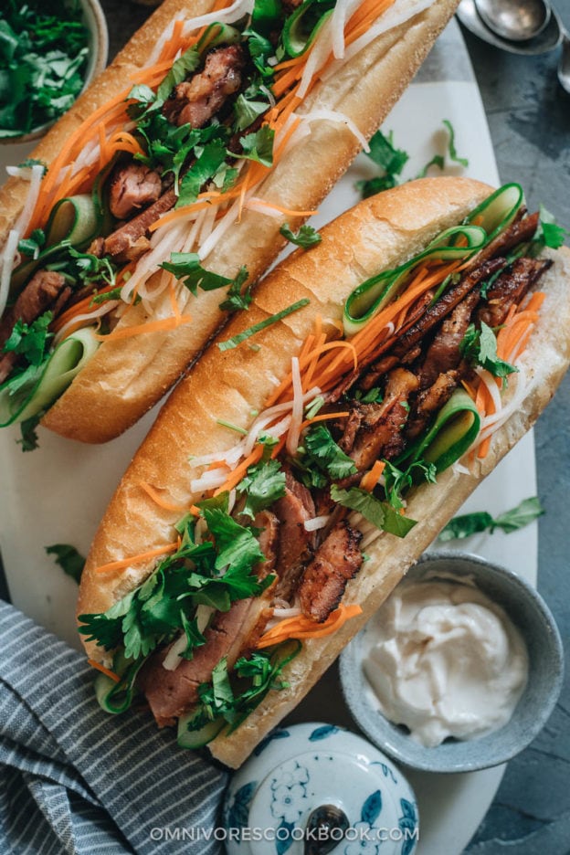 Leftover Ham Banh Mi Sandwich (Quick & Easy) - Omnivore's Cookbook