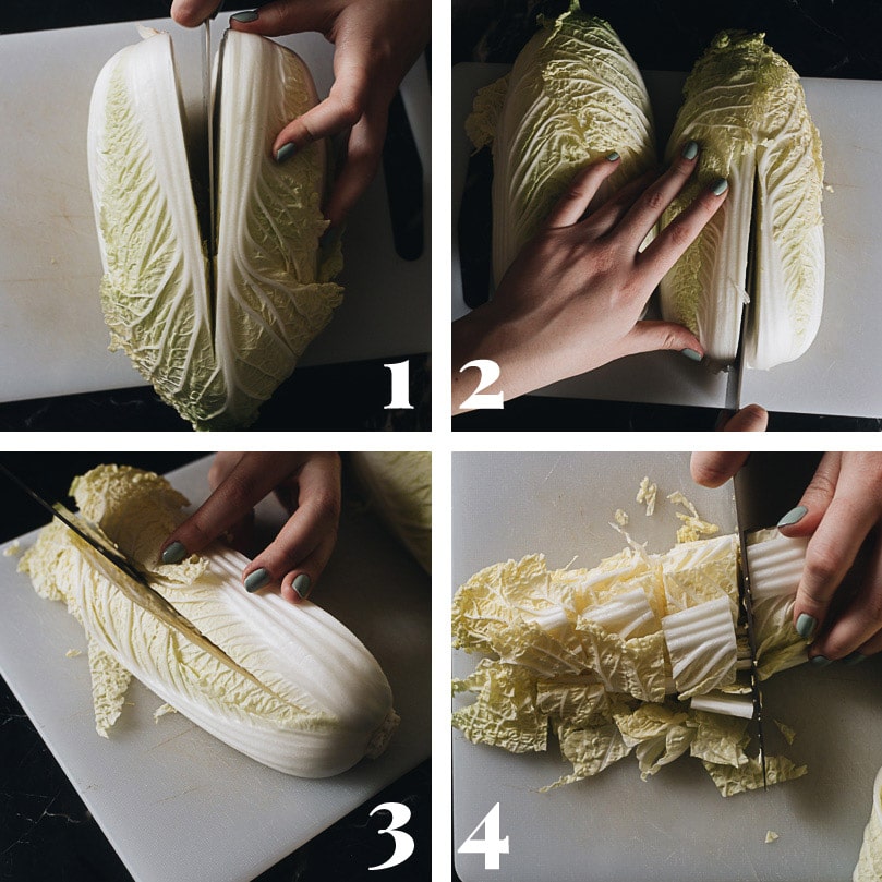 How to cut napa cabbage