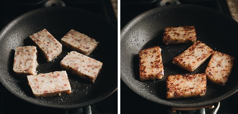 How to fry Chinese turnip cakes
