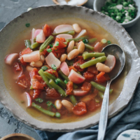 This easy Instant Pot vegetable soup is light yet comforting with Asian aromatics that lend a distinctly refreshing and unique flavor. {Gluten-Free, Vegan}