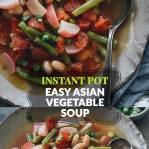 This easy Instant Pot vegetable soup is light yet comforting with Asian aromatics that lend a distinctly refreshing and unique flavor. {Gluten-Free, Vegan}