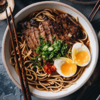 Yaka mein is a mishmash of Chinese and Cajun cuisines resulting in an easy, comforting, and rich beef noodle soup that will warm your soul. Chewy noodles are served in a savory and slightly sweet Asian-style beef broth. It’s topped with juicy steak, hot sauce, and a boiled egg. Delicious served hot or cold, it’s a perfect dish to cook on a busy weekday yet fancy enough to serve for Sunday dinner.