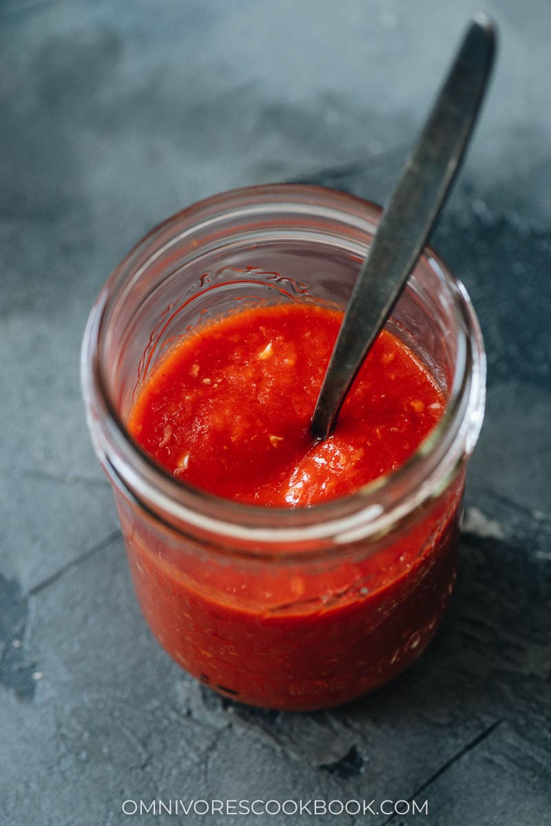 Hot sauce in a jar