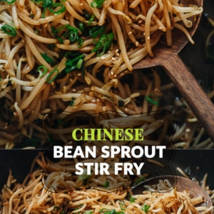 Try some homestyle Chinese with this easy, healthy, and delicious bean sprout stir fry that takes just minutes to put on your dinner table! {Vegan, Gluten-Free Adaptable}