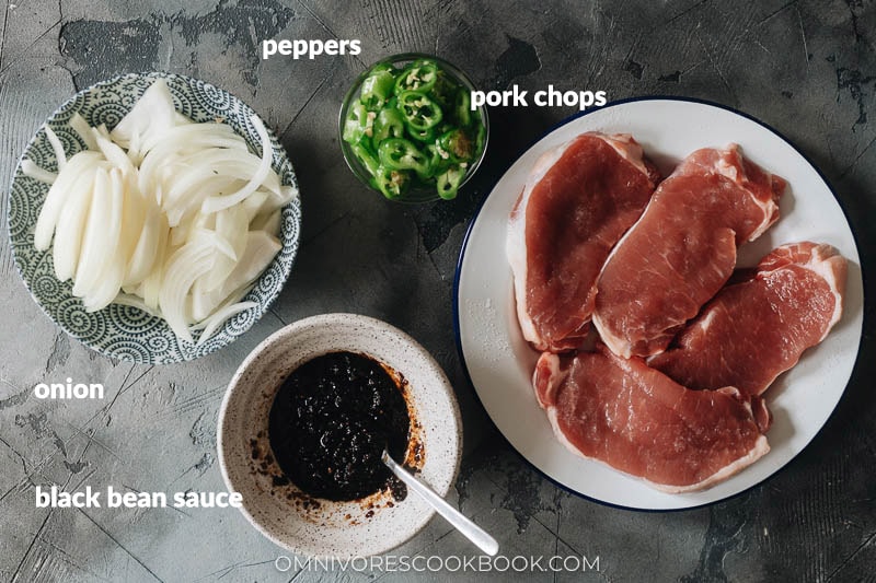 Ingredients for making Instant Pot pork chops