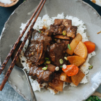 This Instant Pot short ribs recipe helps you create authentic Korean flavors with fork-tender braised beef swimming in a savory yet sweet and fruity sauce. It’s perfect for any night of the week! I also included a bonus recipe teaching you how to use the leftovers to make 10-minute noodle soup. {Gluten-Free Adaptable}