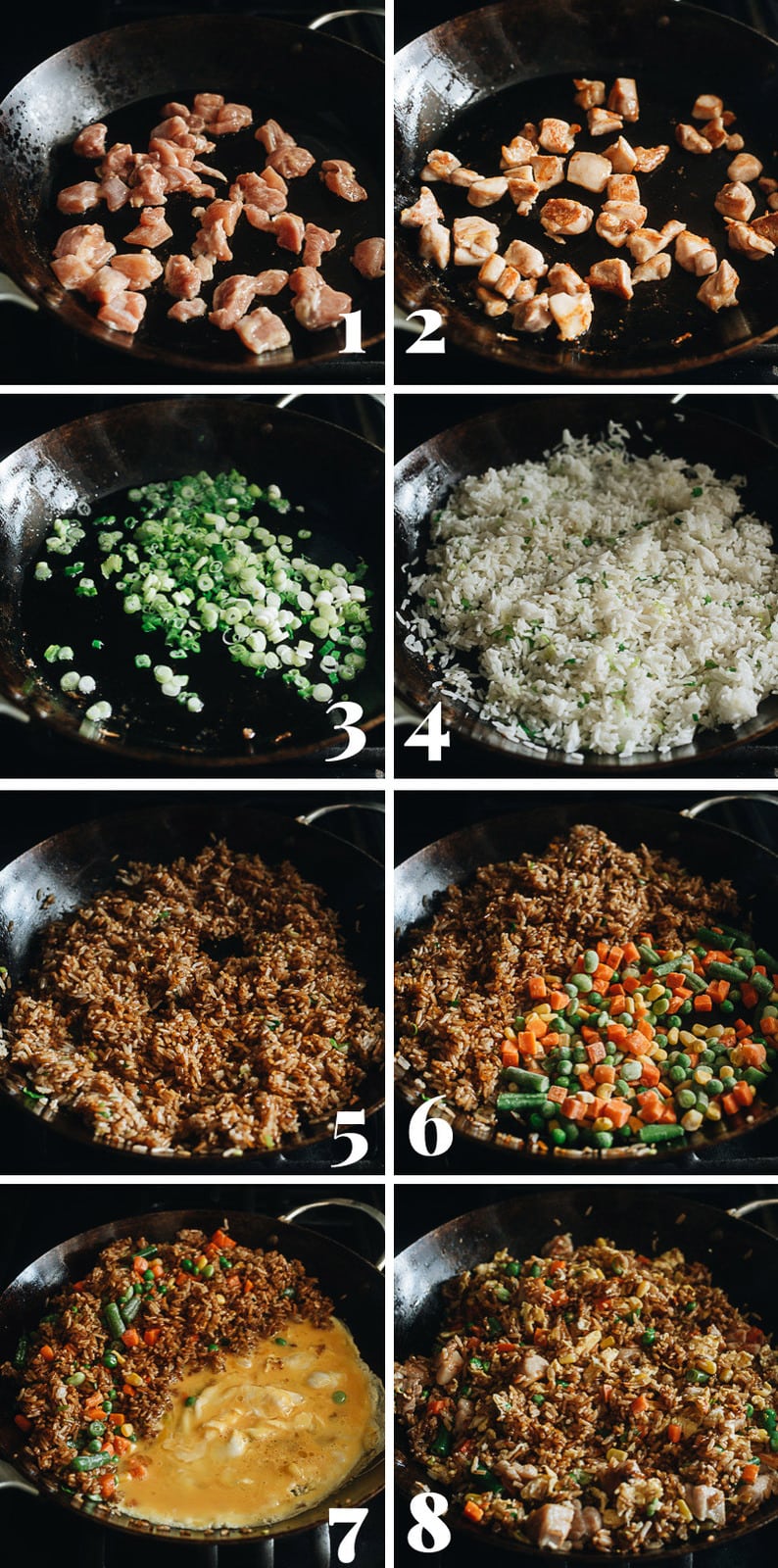 How to make chicken fried rice step-by-step