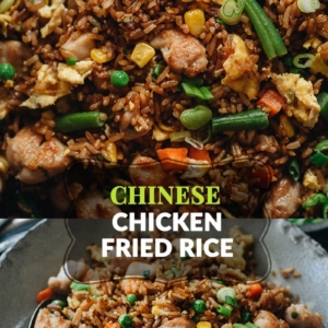 For a super-fast and delicious dinner, my chicken fried rice is there for you, full-flavored and faster than any delivery! The crispy rice is mixed with tender juicy chicken, crunchy veggies, and a savory sauce that tastes even better than the Chinese restaurant version.