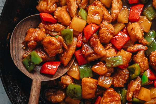 Pineapple chicken with peppers