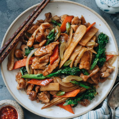 school recipe of chicken chop suey